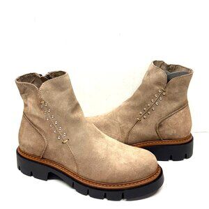 MIZ MOOZ SUEDE BOOTIE SIDE ZIP 37EU / 7US STONE Z-162